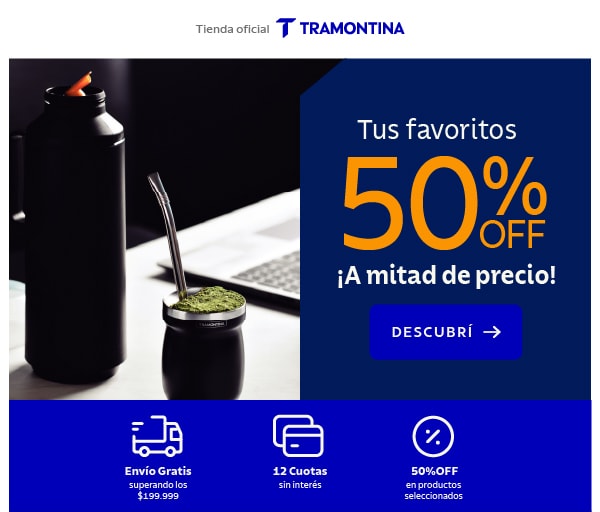 Tus favoritos 50% OFF ¡A mitad de precio! Descubrí